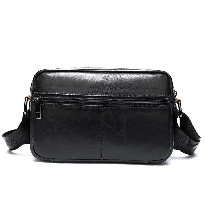 Classic Men's Crossbody Bag Leather Casual Mini Shoulder Bag