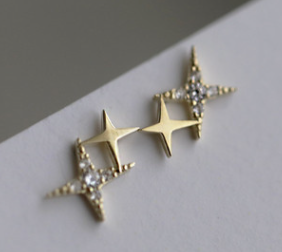 Four-Pointed Star Earrings