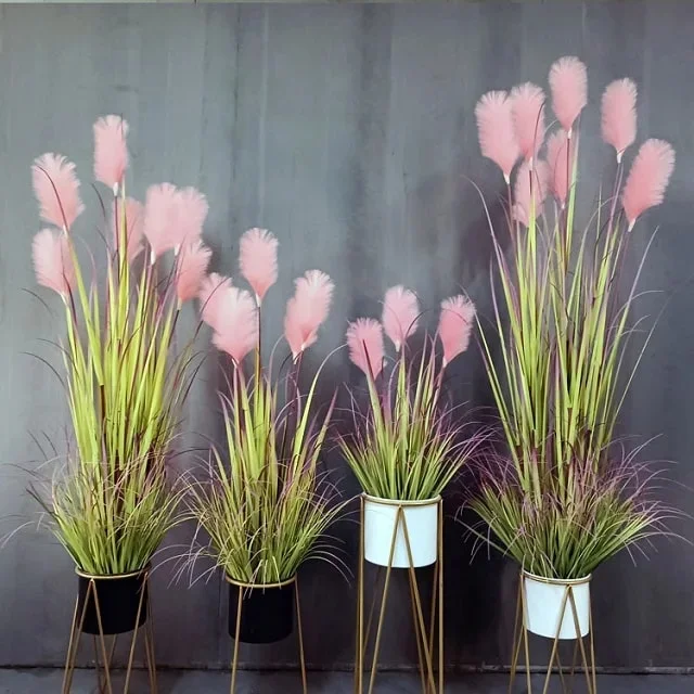 Athvotar green plant reed setaria bonsai Large artificial dried flower psia grass fake plants home garden wedding outdoor decor
