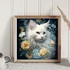 Flower Cat - 11CT Stamped Cross Stitch 40*40cm