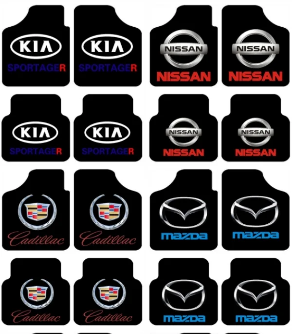 Four Seasons Suede Non-slip Washable Car Logo Car Floor Mats