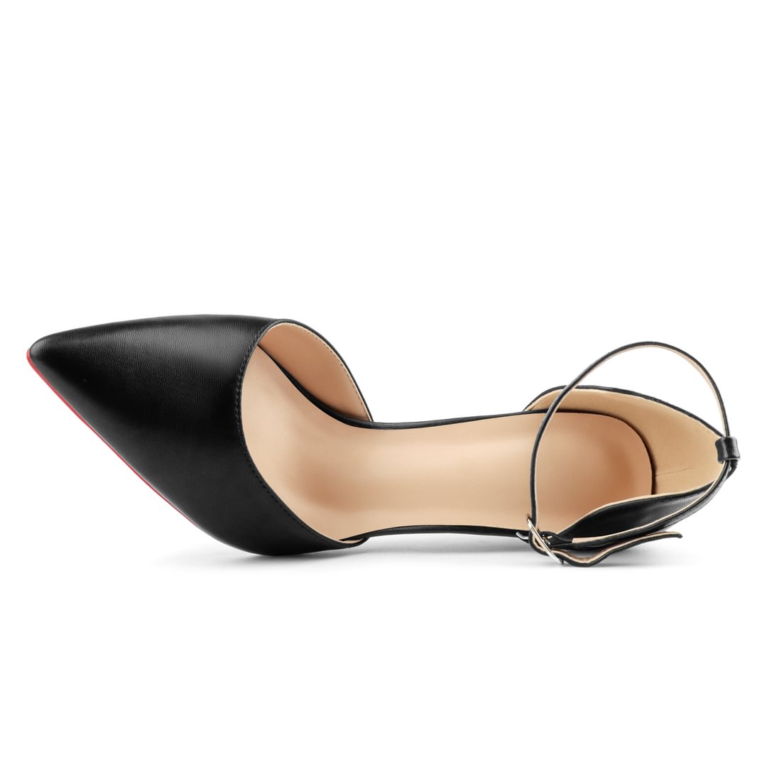 100mm Women&rsquo;s High Heels Ankle Strap Pointed Toe Matte Pumps Wedding Party  Sandals-vocosishoes