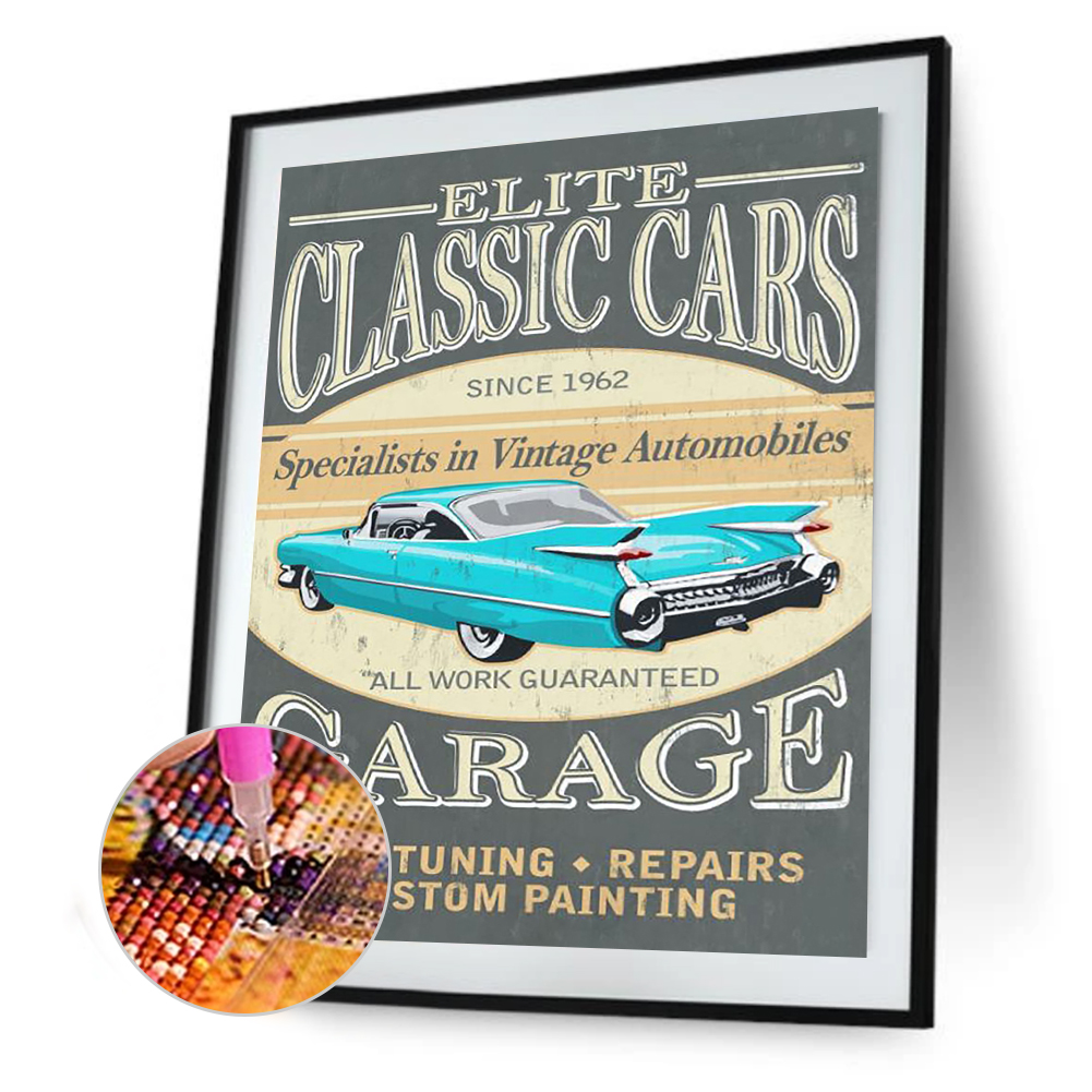 

(Multi-Size) Car Tin Painting - Round/Square Drill Diamond Painting 30*40CM/40*50CM, Square diamond 30*40cm, 501 Original