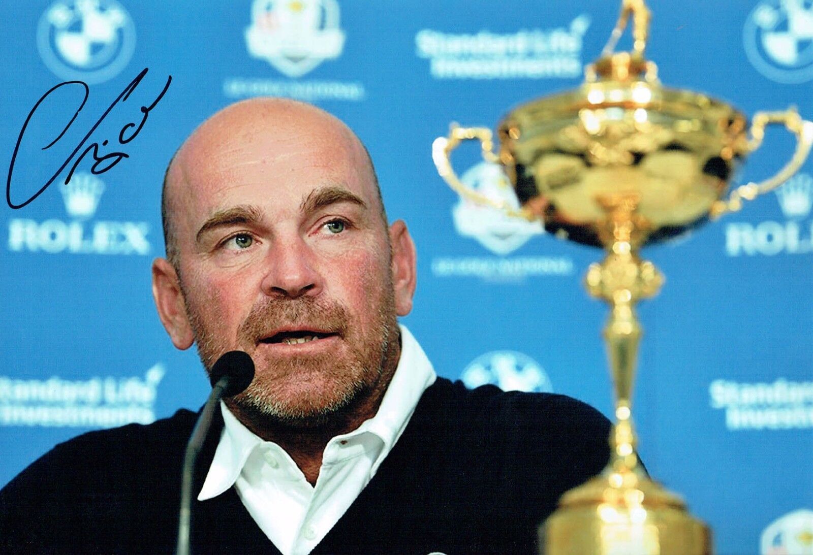 Thomas BJORN 2018 Golf Ryder Cup Captain Signed 12x8 Photo Poster painting B Autograph AFTAL COA