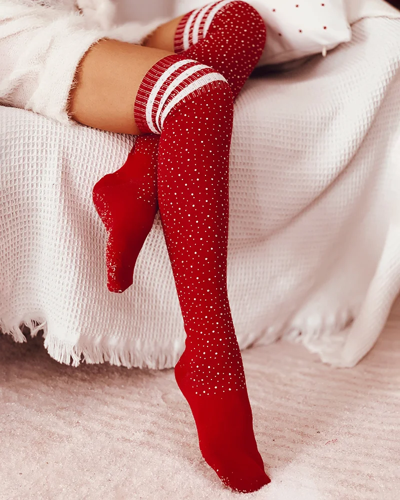 Christmas Striped Over-the-Knee Socks