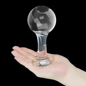 pornhint Pornhint Thick Glass Anal Stretcher Ball Butt Plug Dildo Sex