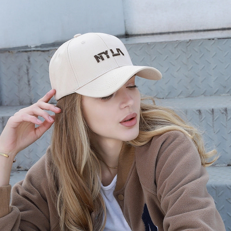 Hat Spring And Autumn Baseball Cap Embroidered NY & LA Letter Peaked Cap Street Fashion Trendy Casual Sun-proof Anti-DDoS Hat
