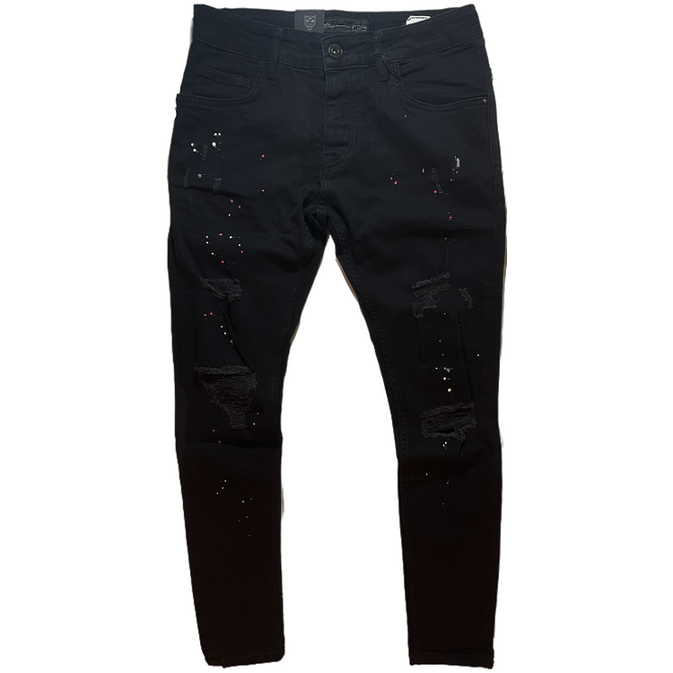Black Paint Splatter Jeans