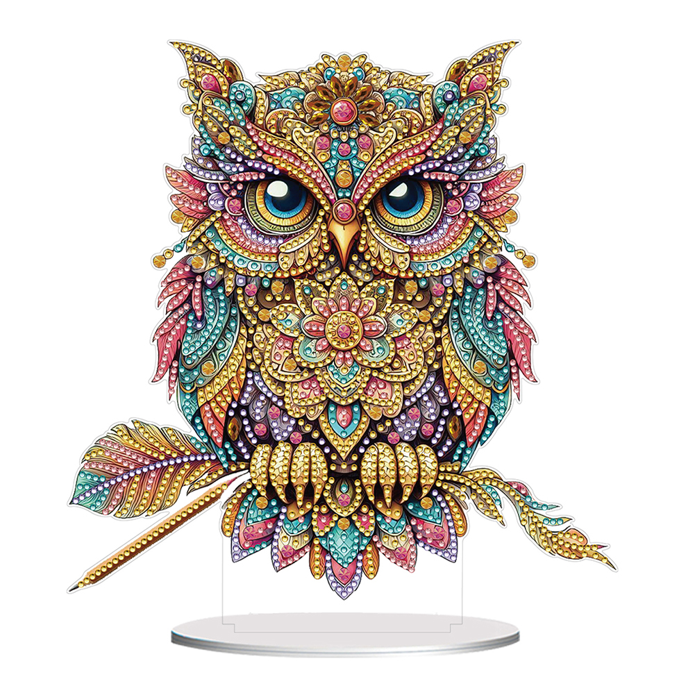 Acrylic Special Shape Owl 5D DIY Diamond Painting Tabletop Decorations