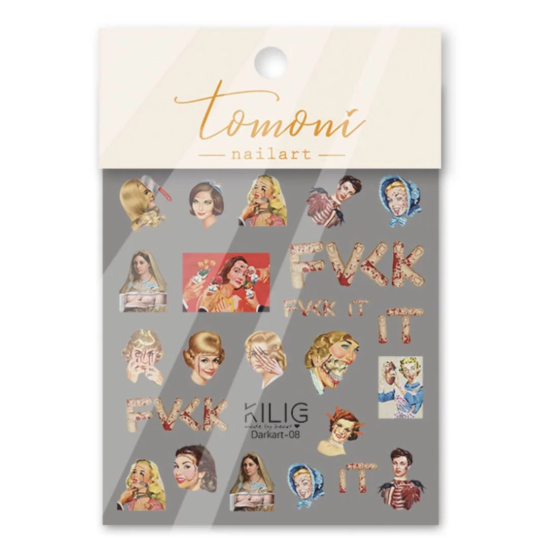 Beautizon Halloween Dark Art Horror Series High Quality 5D Engraved Nail Stickers Nail Art Decorations Nail Decals Design