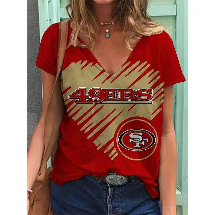 San Francisco 49ers Lightweight Short Sleeve V-Neck T-Shirt