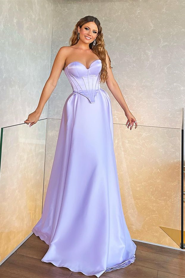 Bellasprom Lilac Long Evening Dress Online Sweetheart Bellasprom