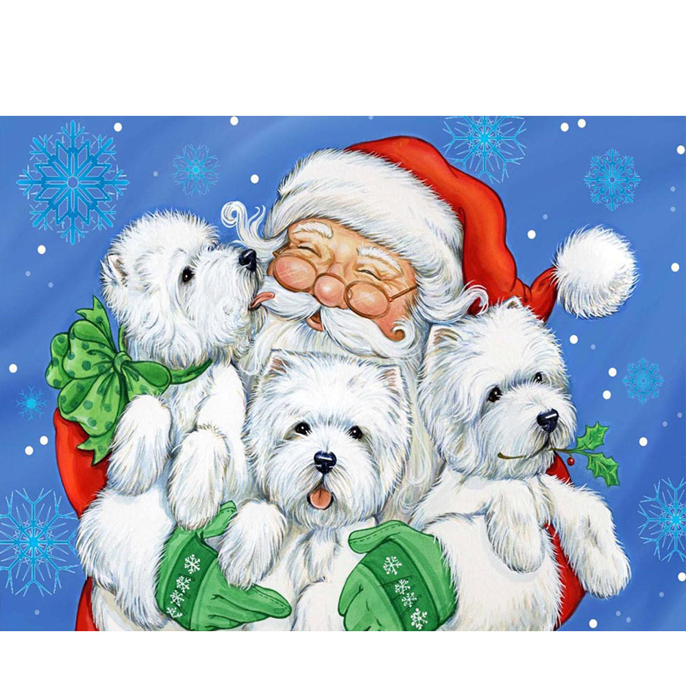 

Christmas Dog - Round Drill Diamond Painting - 40*30CM, 501 Original