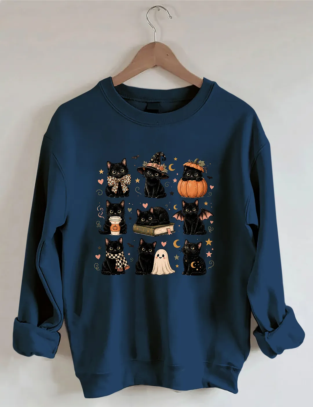 Cute Black Cat Halloween Sweatshirt