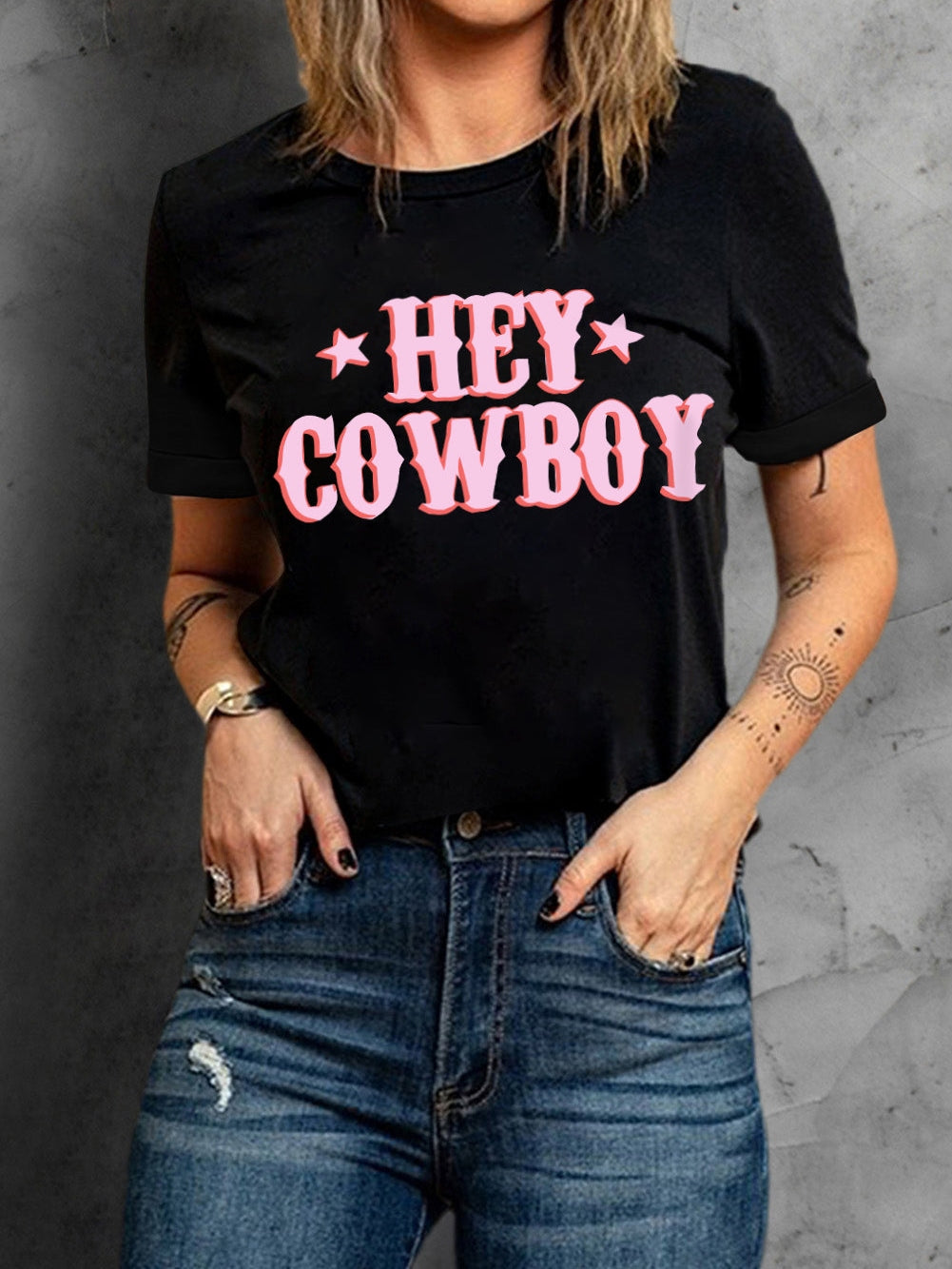 Wild West Letter Print Casual T-shirt
