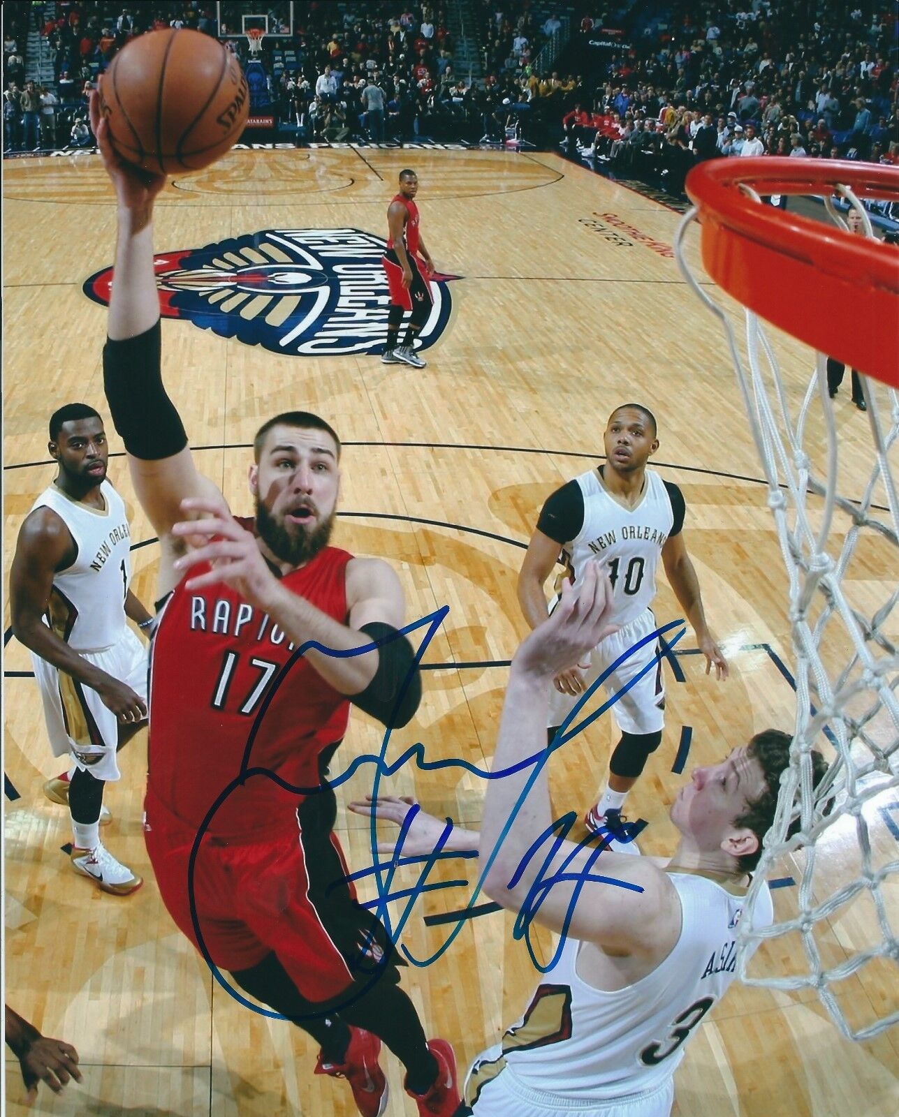 Signed 8x10 JONAS VALANCIUNAS Toronto Raptors Autographed Photo Poster painting COA