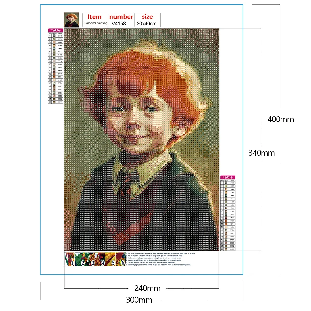 5D DIY Full Round Drill Diamond Painting Harry Potter Home Decoration (V4158)