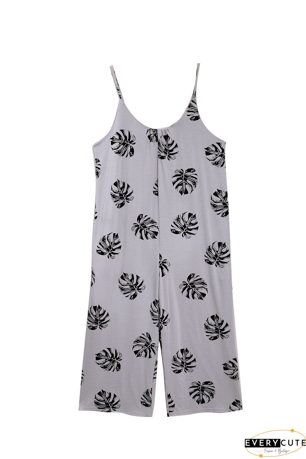 Print Spaghetti Strap Wide Leg Jumpsuit