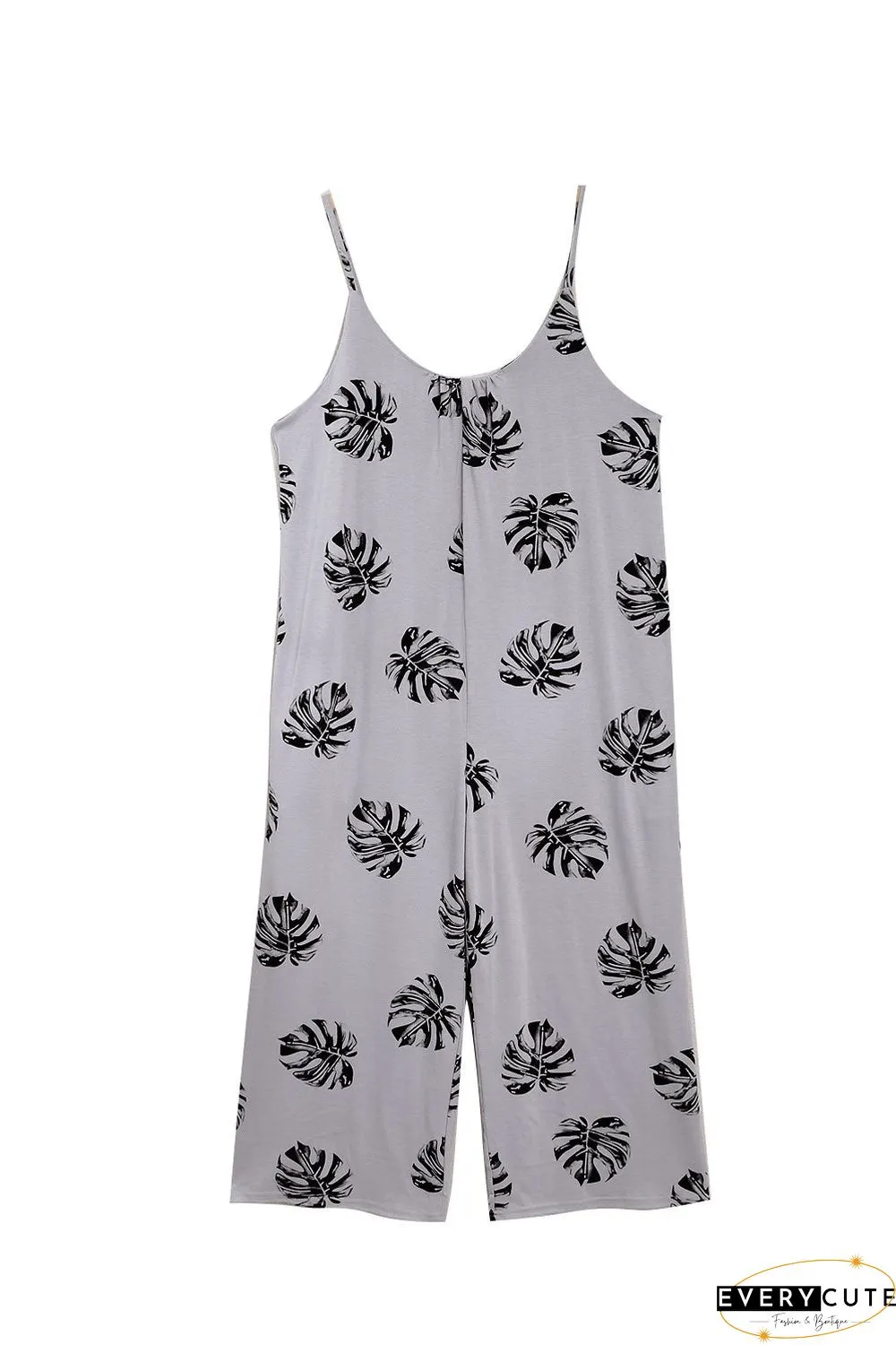 Print Spaghetti Strap Wide Leg Jumpsuit