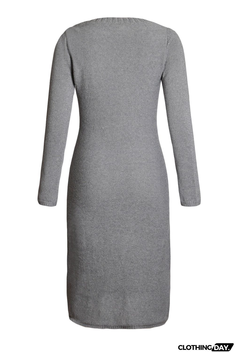 Coffee Womens Hand Knitted Sweater Dress