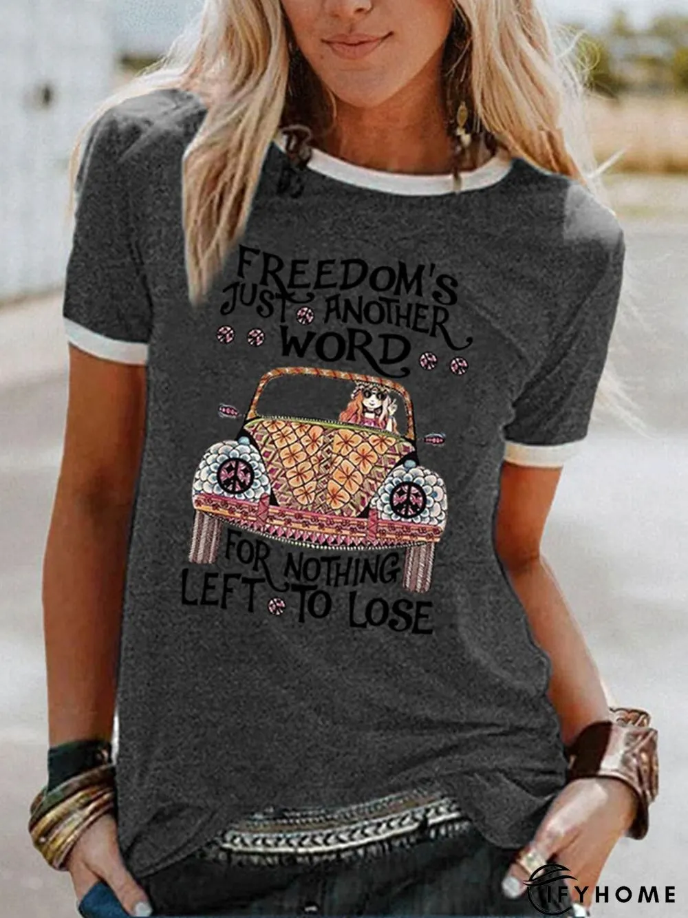 Printed Short Sleeve Casual Modal T-shirt | IFYHOME
