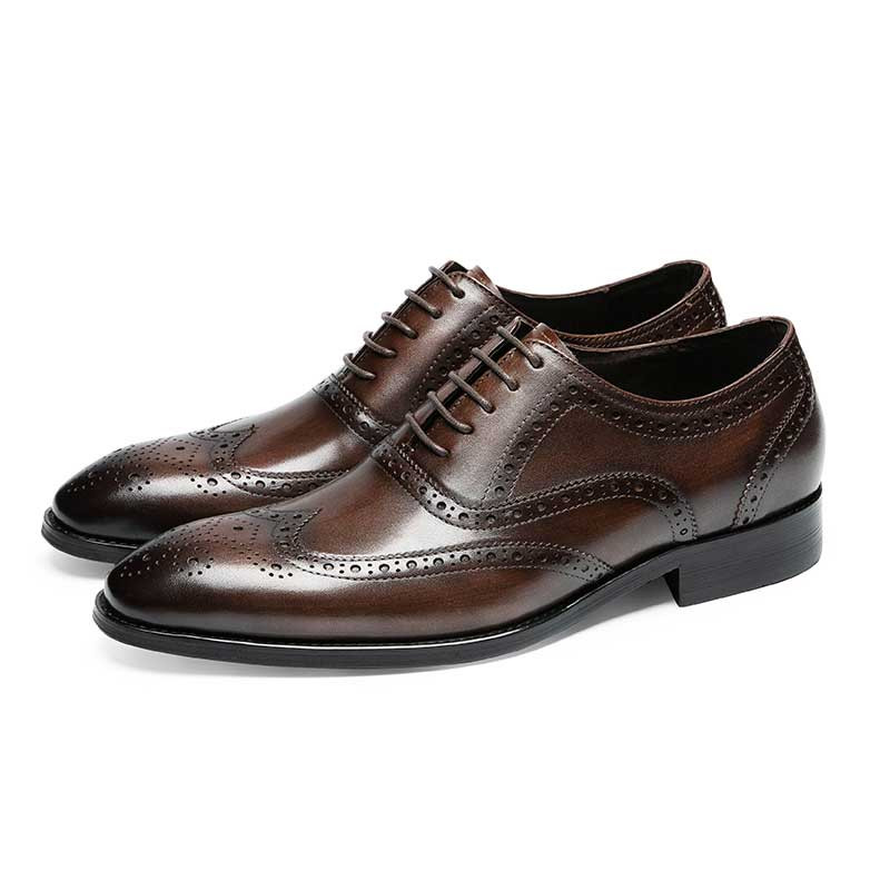 Mens Brown Leather brogue Oxford Dress Shoes Business : Free Shipping Mens Brown Leather brogue Oxford Dress Shoes Business : Free Shipping