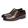 Mens Leather Brogue Oxford Dress Shoes Business