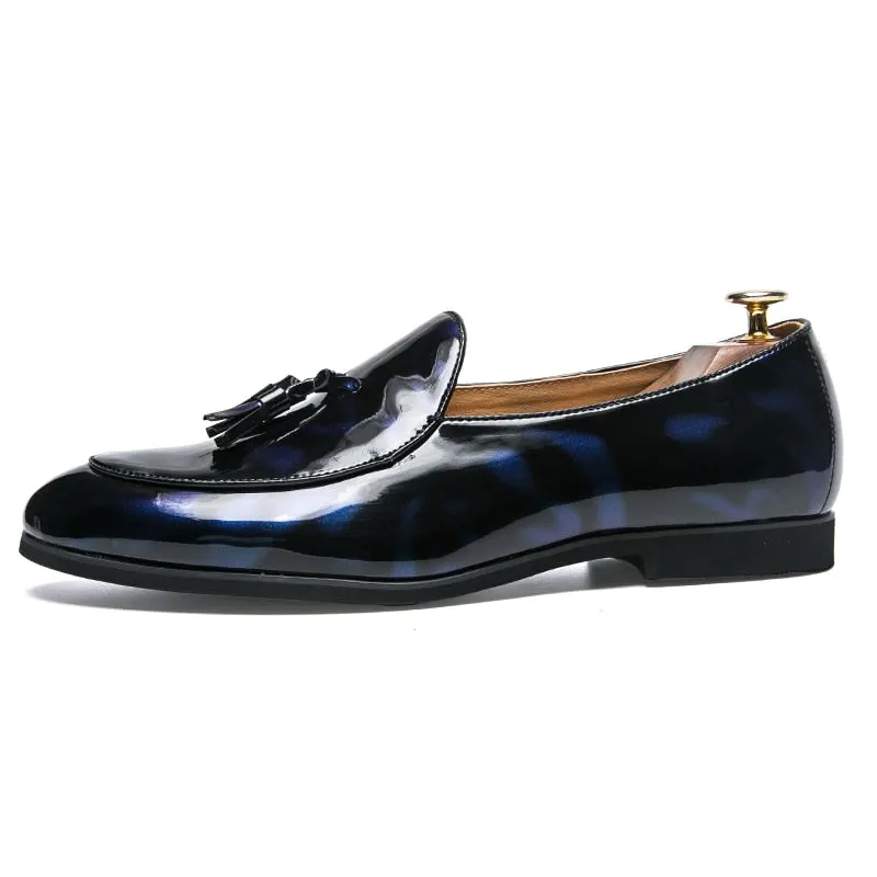 Tassel Leather Oxfords Shoes Men Loafers Casual Slip on Men Dress Shoes Italian Graceful Wedding Party Shoes Men Moccasins Black