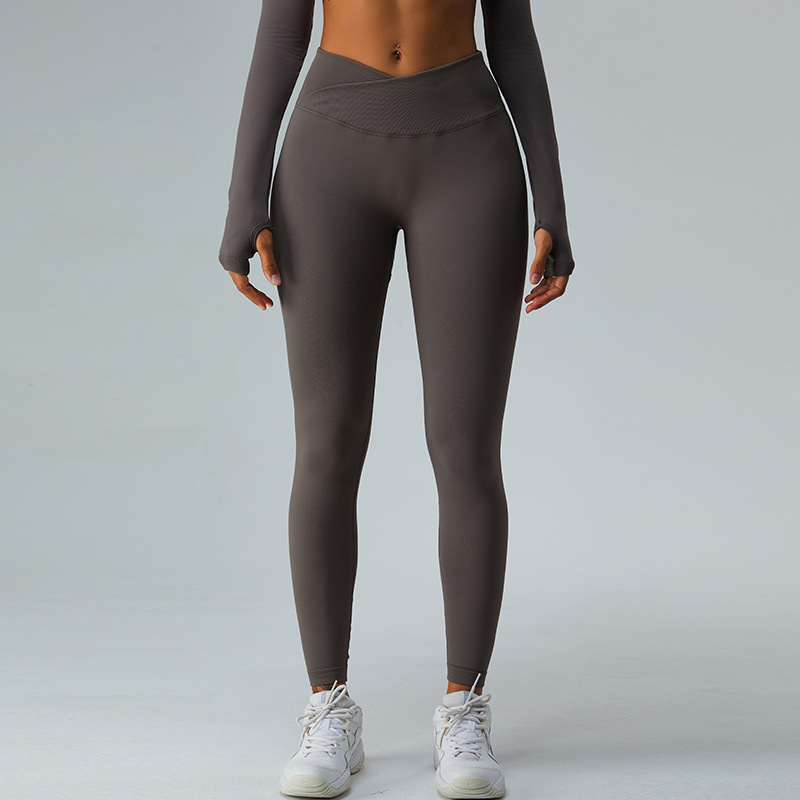 Elinlin New High Waist Cross Yoga Pants for Women Seamless Hip Lift and Gym Leggings Pants for Quick Dried Running Push-up