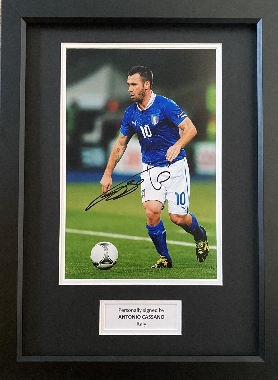 Antonio Cassano Hand Signed Italy Photo Poster painting In A3 Frame Display, Exact Proof