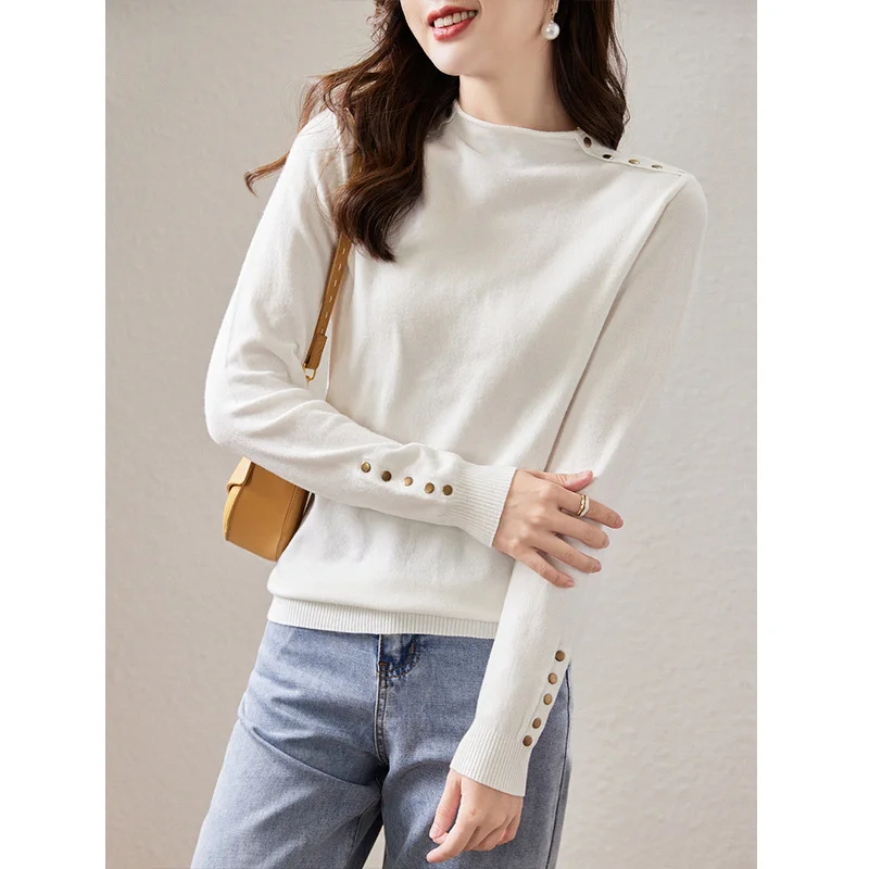 Toloer Toloer High Collar Knitting Bottom Shirt Female Autumn Winter Korean Version Of Foreign Style Inside The Loose Sweater To Wear-Outfit Ideas