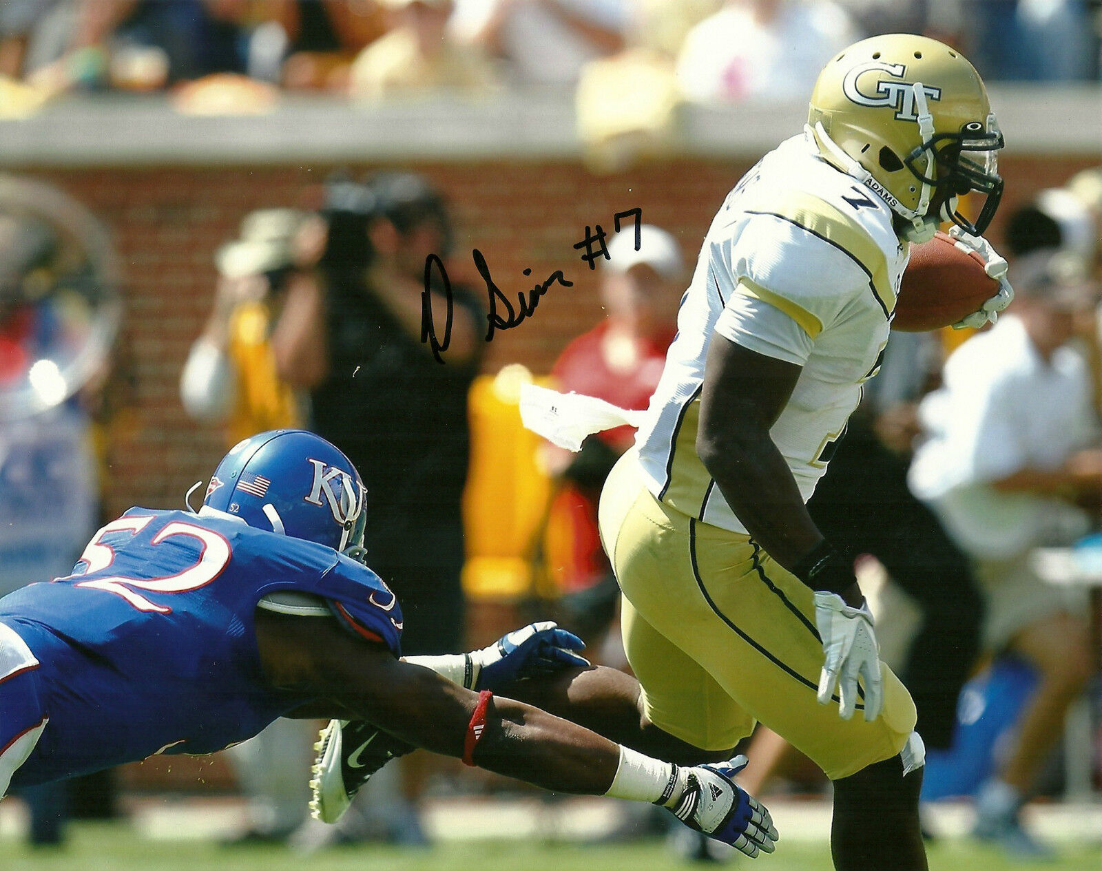 DAVID SIMS HAND SIGNED GEORGIA TECH YELLOW JACKETS 8X10 Photo Poster painting W/COA