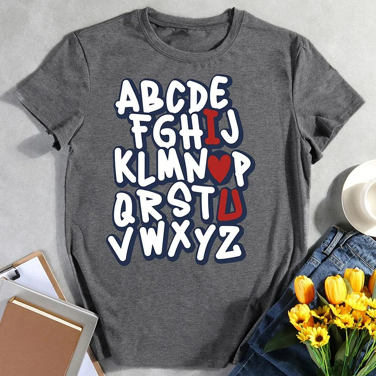 ANB - Alphabet Letters I Love You T-Shirt-011523