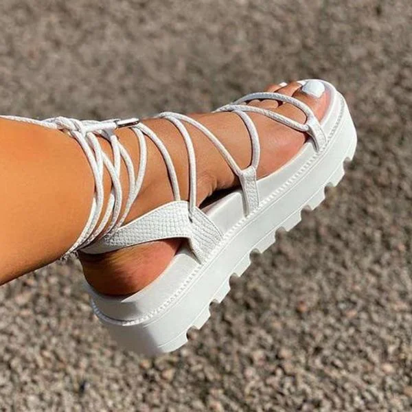Summer Boho Strappy Platform Sandals