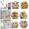 (US Local)6Pcs Acrylic  Animals Diamond Painting Fridge Magnet for Whiteboard
