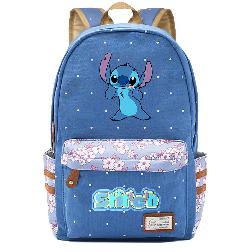 Stitch-Inspired School Backpack with Double Side Pockets | Cute and Stylish for Leisure Travel | Large Capacity-Mayoulove