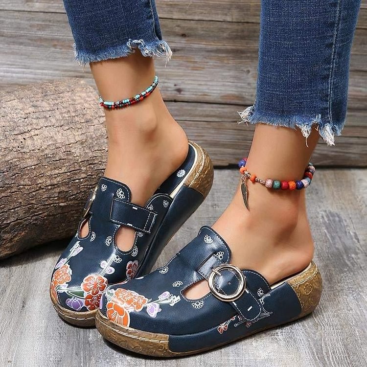 Women's Comfy Soft Daily Print Platform Heel Sandals
