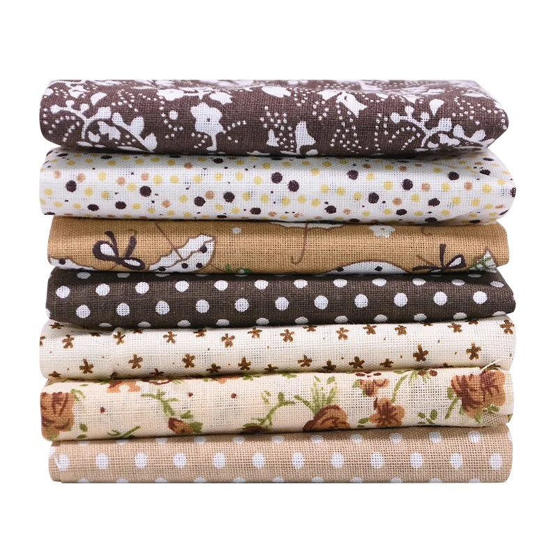 7pcs/set 25x25cm Flower Pattern Cotton Fabric Printed Cloth DIY Handmade Patchwork Material for Needlework Sewing Accessories