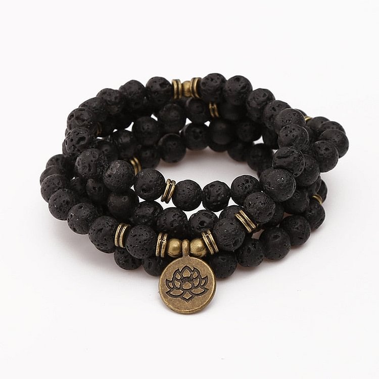 YOY-108 Beads Buddha Lotus Mala Bracelet