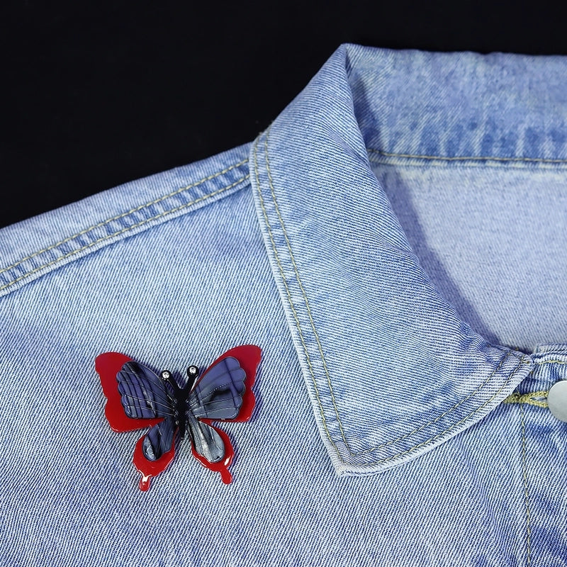 Minimalist Classic Style Pin Butterfly Arylic Stoving Varnish Unisex Brooches