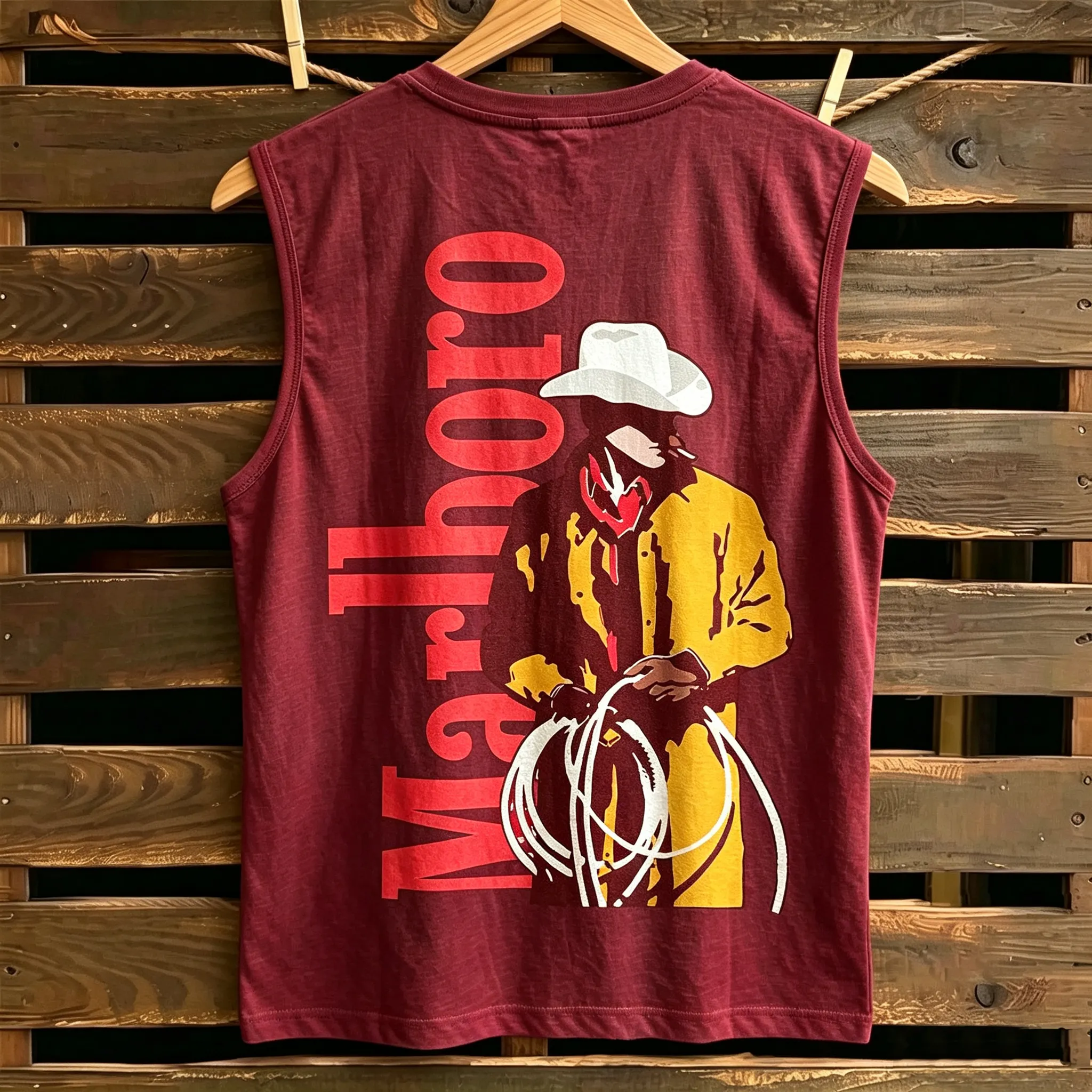 Western Cowboy Graphic Print V-Neck Sleeveless Tank Top