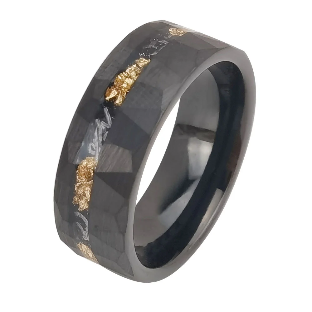 8MM Tungsten Matching Mens Women Flat Inlay Tungsten High Polished Faceted Couple Wedding Rings Comfort Fit