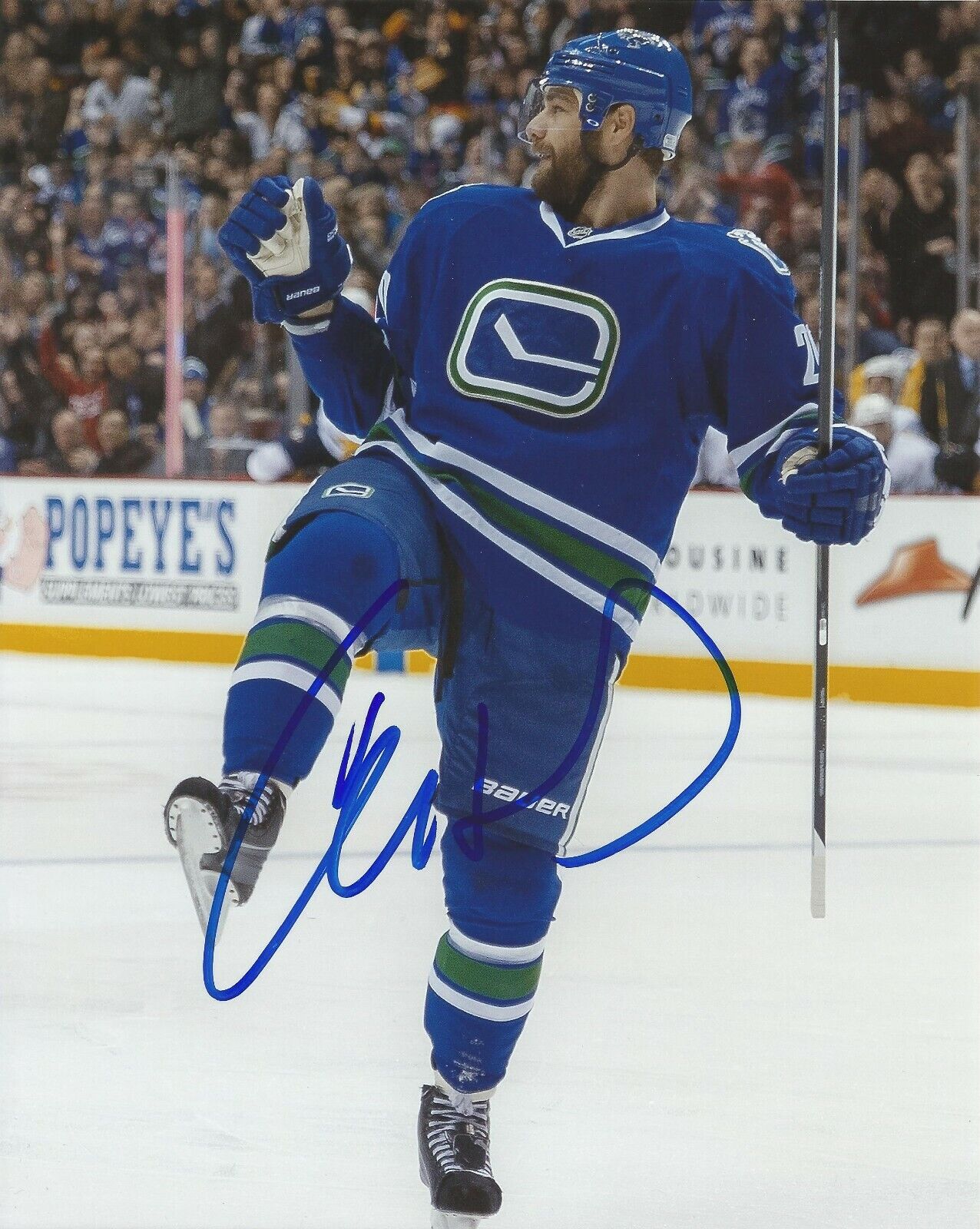 CHRIS HIGGINS SIGNED VANCOUVER CANUCKS 8x10 Photo Poster painting #1 with COA