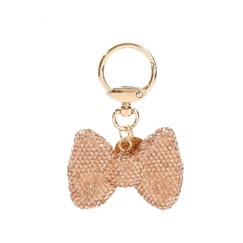 Cartoon Style Bow Knot Alloy Inlay Zircon Women’s Keychain