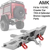 AMK Aluminum Rear Bumper with RC Trailer Hitch for 1/10 Crawler TRX4 Defender Bronco Upgrade Parts