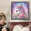Einhorn mit Blume - speziell geformtes Diamond Painting - 30*30cm