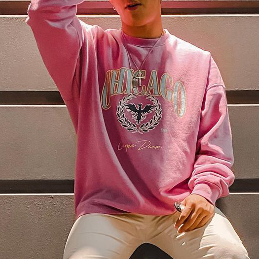 Men's Modern Casual Printed Color Long Sleeve Sweatshirt