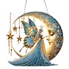 (US Local)Acrylic Moonlight Goddess Diamond Art Hanging Pendant for Garden Window Decor(D)