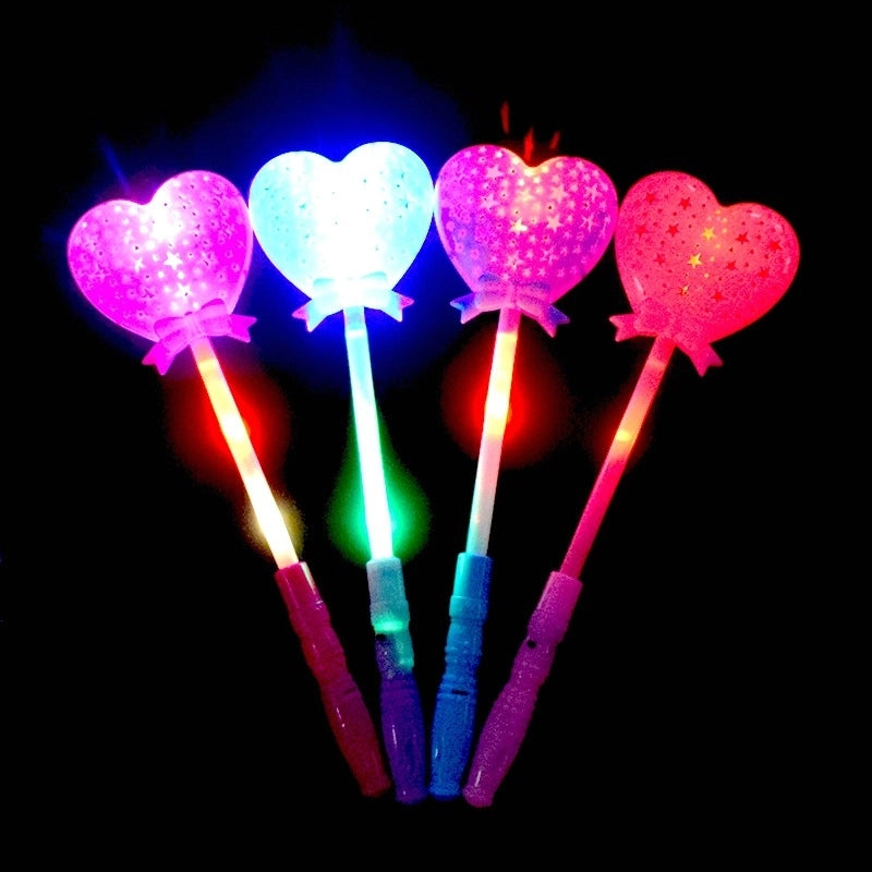 Led Luminous Hollow Heart Shape Magic Wand Glow Stick Holiday Toy