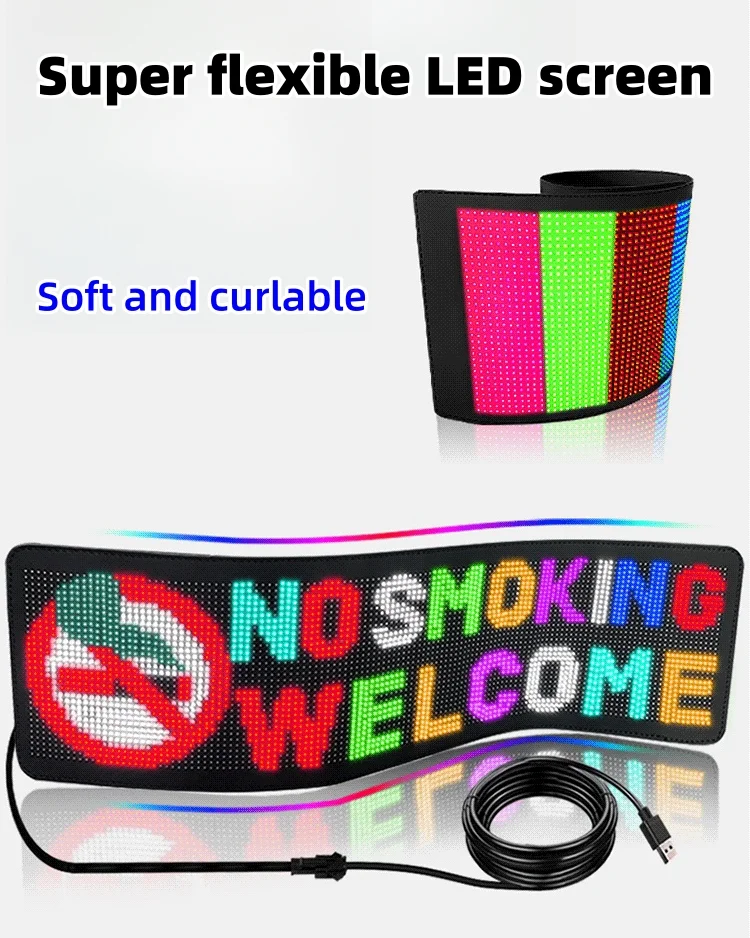 Vehicle LED display decorative flexible panel